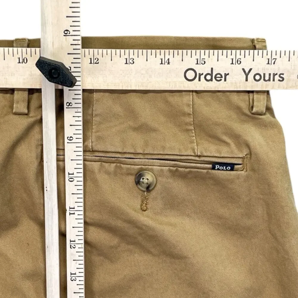 Polo Ralph Lauren Mens Chino Pants Cotton Stretch Tan Khaki 34x32 Classic Fit